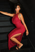 Aria Beaded Cowl Neck Maxi Dress